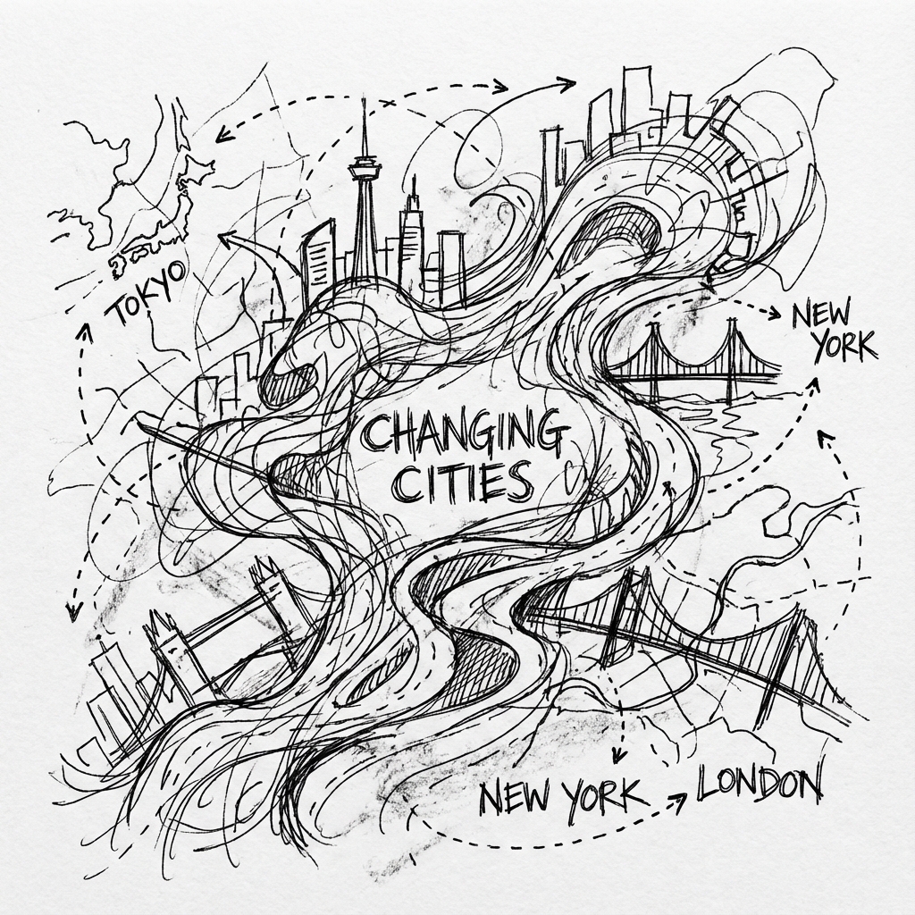Philosophical artwork for Changing Cities