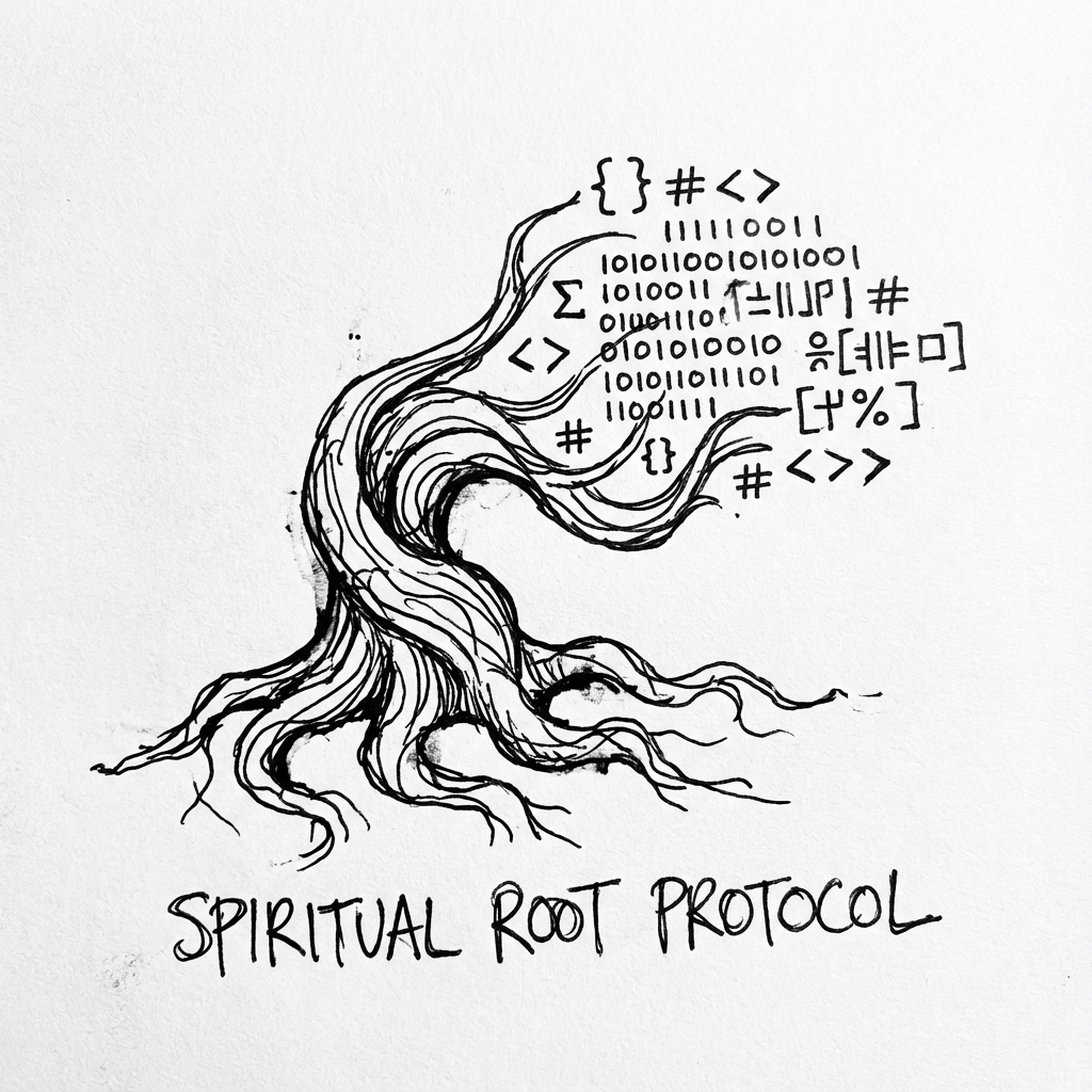 Philosophical artwork for Spiritual Root Protocol